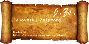 Janovszky Zsigmond névjegykártya